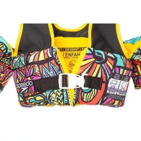 Speedo Splash Jammer Kids Swim Vest Colorful Abstract Pattern Life Jacket  Youth - Picture 2 of 6